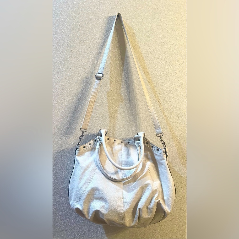 Maurices Crossbody Satchel Bag Large Cream XL Removable Adjustable Strap Handbag